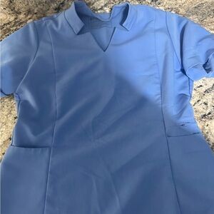 Women’s Figs Light Blue Medical Scrub Top and matching joggers